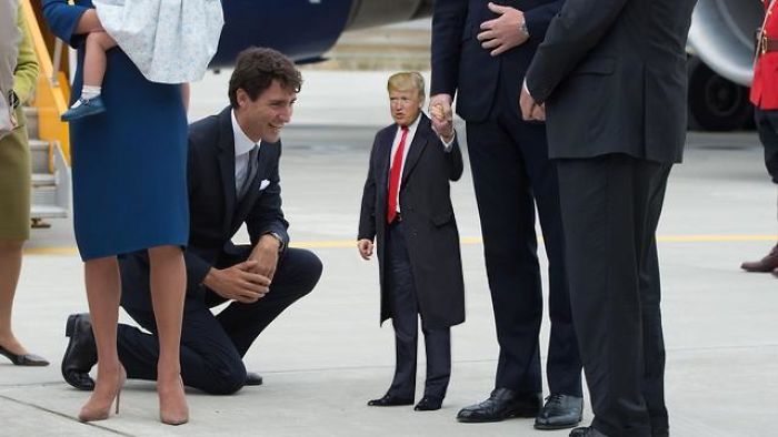 Tiny Trump Meeting Trudeau