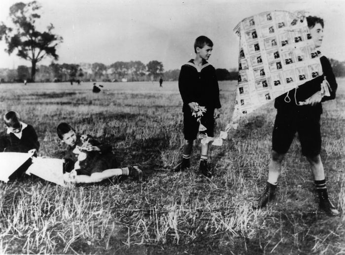 German Kids Flying A Kite Made Of Worthless Money During Hyperinflation, 1923