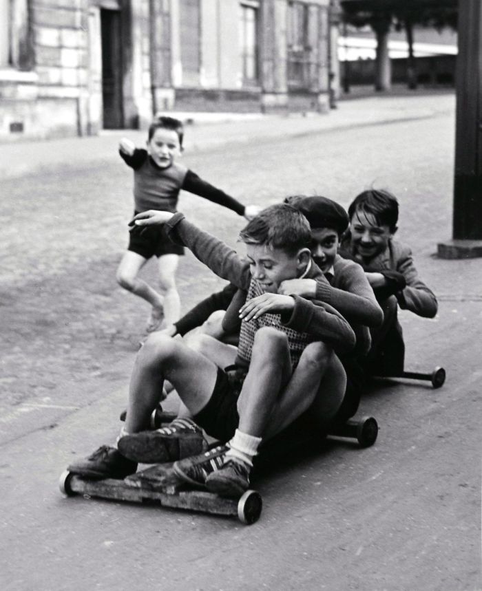 Kids Playing On Rue Edmond-Flamand, Paris, 1952