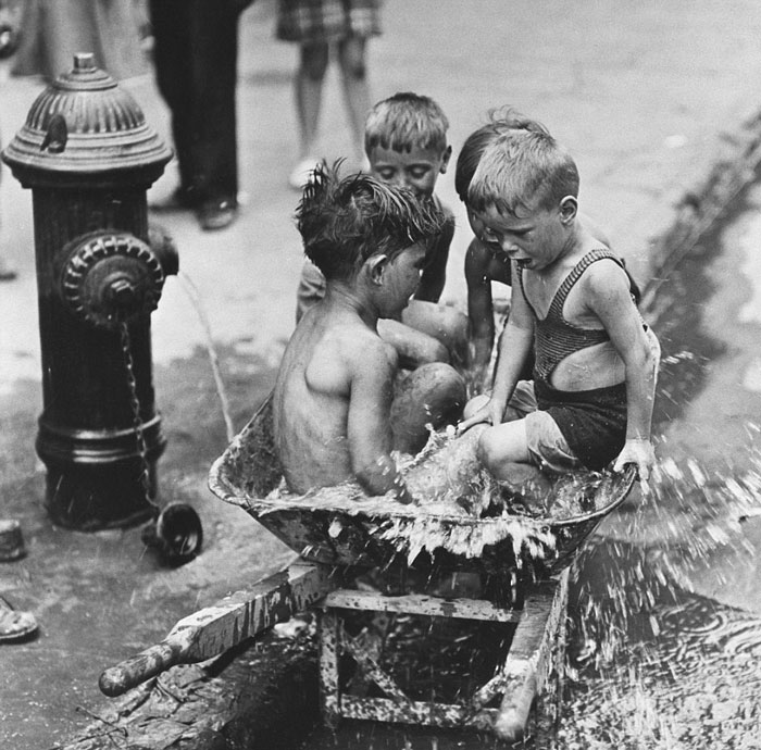 Kids Keeping Cool In The Summer, New York, 1937