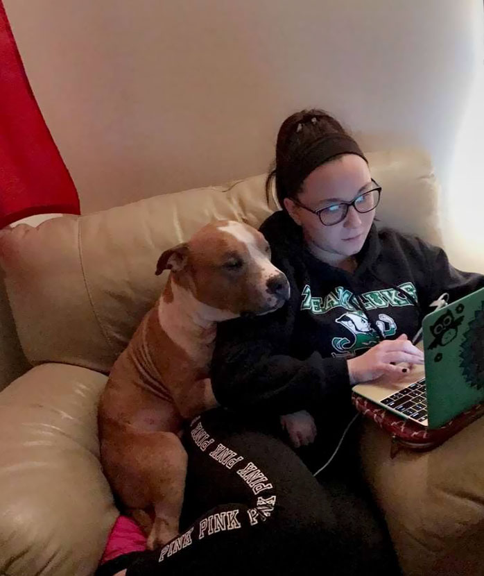 Woman Adopts A Pitbull, And The Dog Can't Stop Hugging Her | Bored Panda