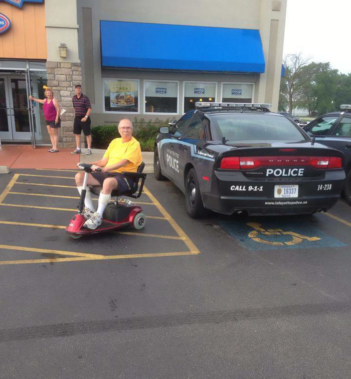 Police Parked In A Handicapped Spot