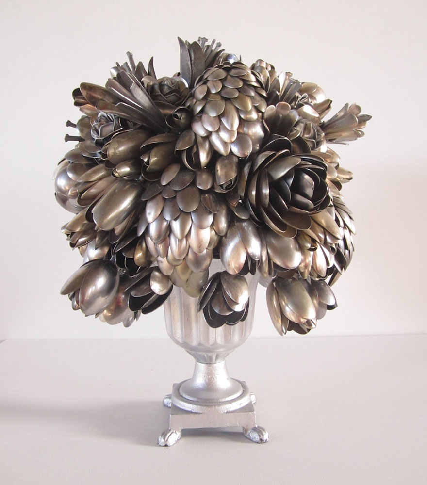 Artists Turns 100s Of Old Silver Spoons, Knives And Forks Into Stunning Bouquets