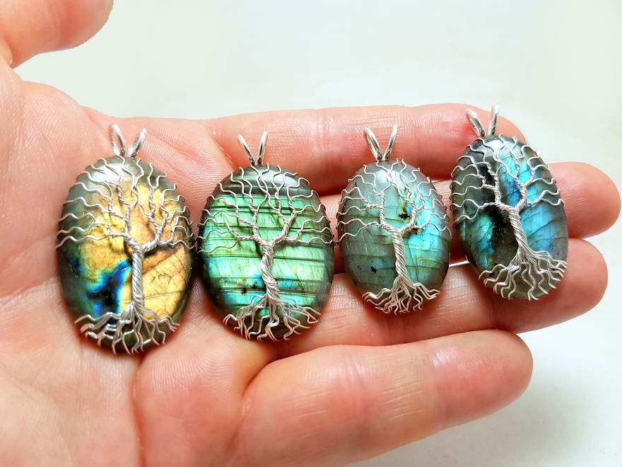 Just Some Labradorite Pendats That I Made