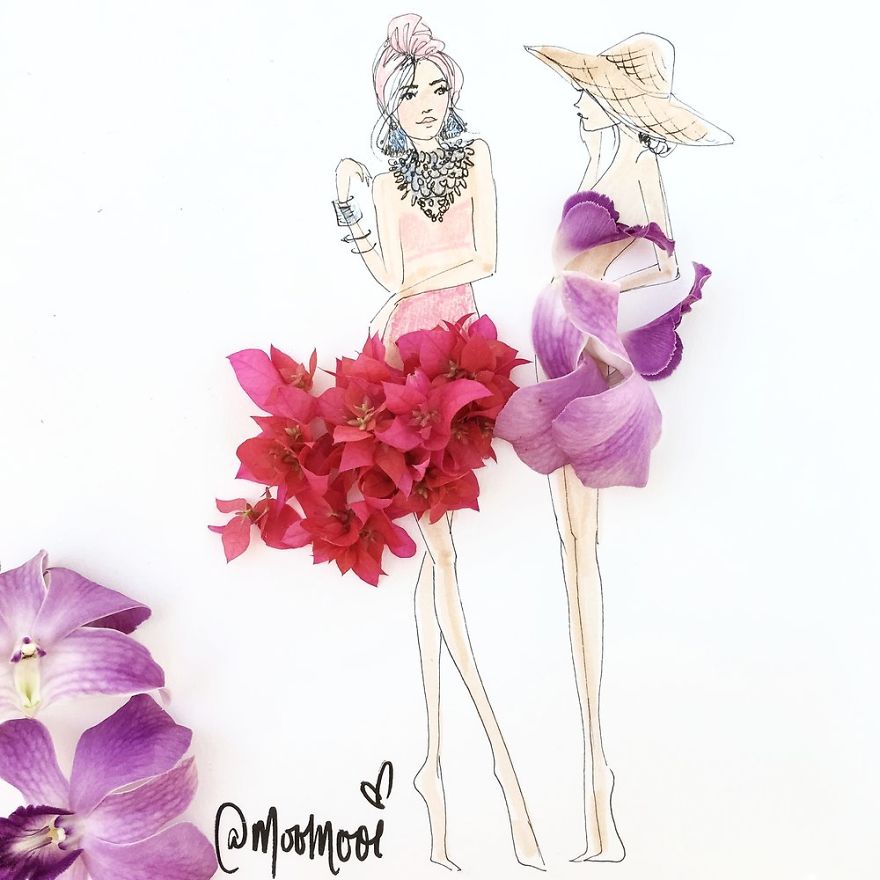 Flower Fashion Illustrations