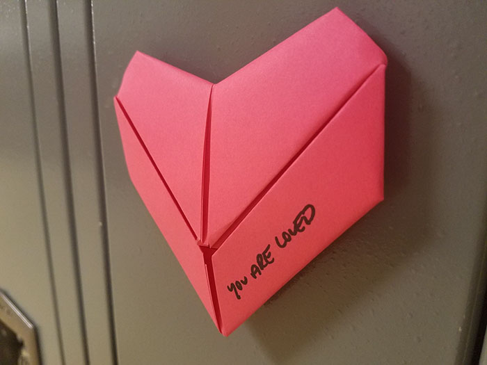 origami-locker-hearts-valentines-day-troy-high-school-1