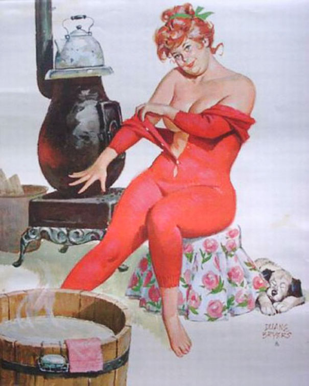 illustration of a plus-size girl wearing a red costume