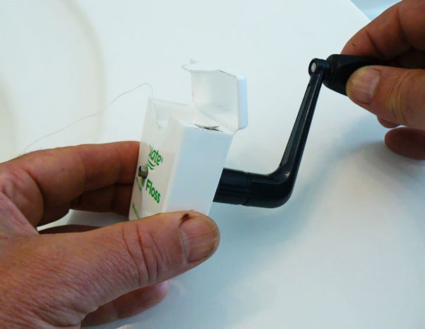 Never Buy Dental Floss Again! Attach A Small Handle In The Middle Of The Dispenser And Use It To Retract The Floss After You Use It Instead Of Tearing Off A New Piece Each Time