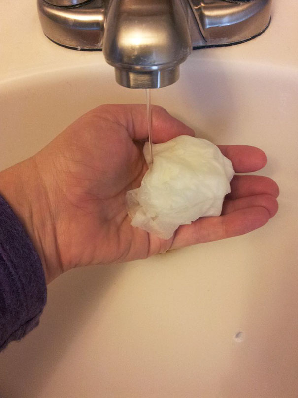 Make Homemade Wet Wipes By Soaking Toilet Paper Under Warm Water