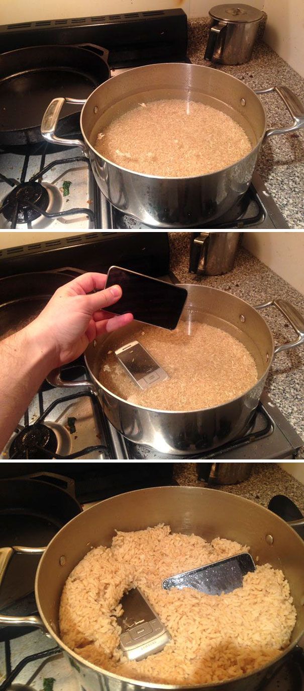 Use Your Phones When You Put Too Much Water In Your Rice