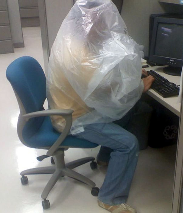Put A Plastic Bag Over Your Head To Make You Pass Out So Work Feels Shorter