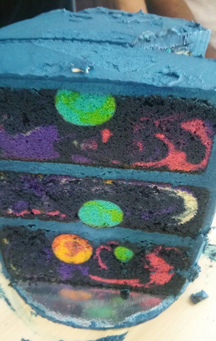 Space Cake With A Hidden Galaxy Inside