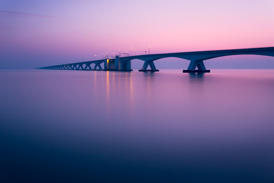 The "Zeeland" Bridge During Sunset