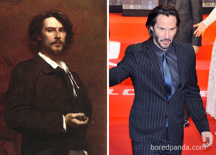 French Actor Paul Mounet (1847-1922) And Keanu Reeves