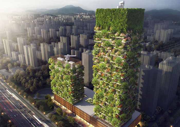 First Vertical Forest In Asia To Have Over 3,000 Plants And Turns CO2 Into 132 Pounds Of Oxygen Per Day