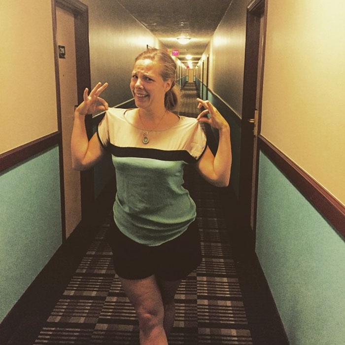 This Woman Or This Hotel's Corridor?