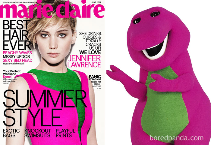 Jennifer Lawrence Or Barney The Dinosaur?