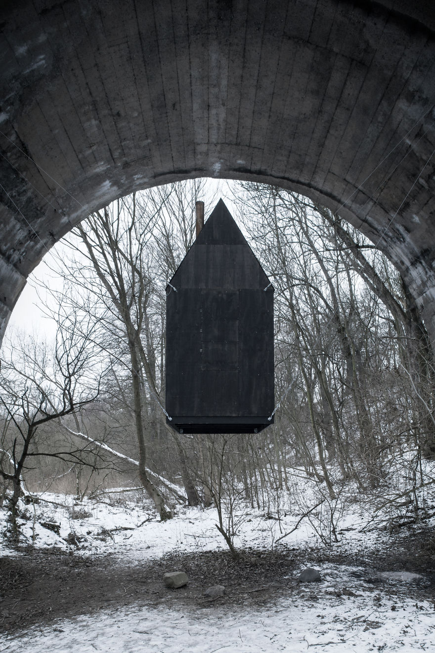 "Black Flying House", An Art Installation That We Created