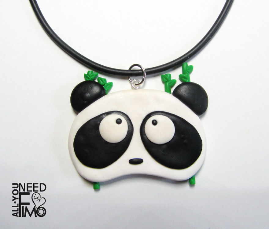 1 Month Here So I Made This Panda Charm Out Of Polymer Clay! 🐼