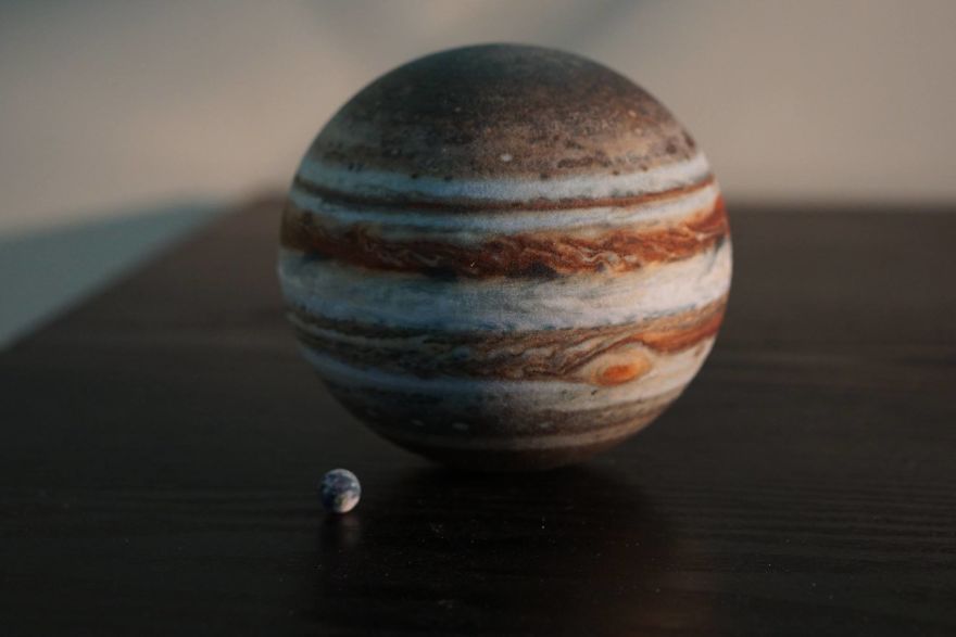 Jupiter And Earth