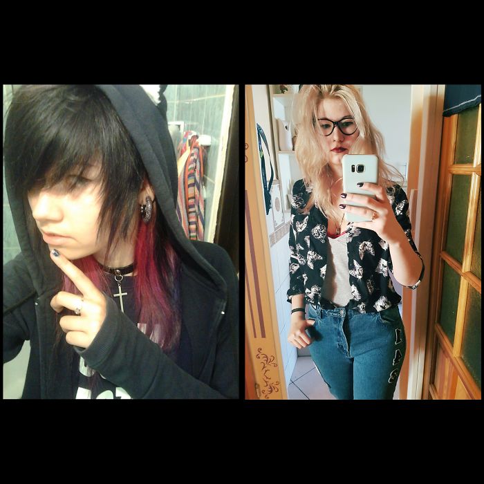 When I Was 16 And Now, 23. I Still Love Piercin, Tatoos And Colorful Hair But Look Lil Better Tho.