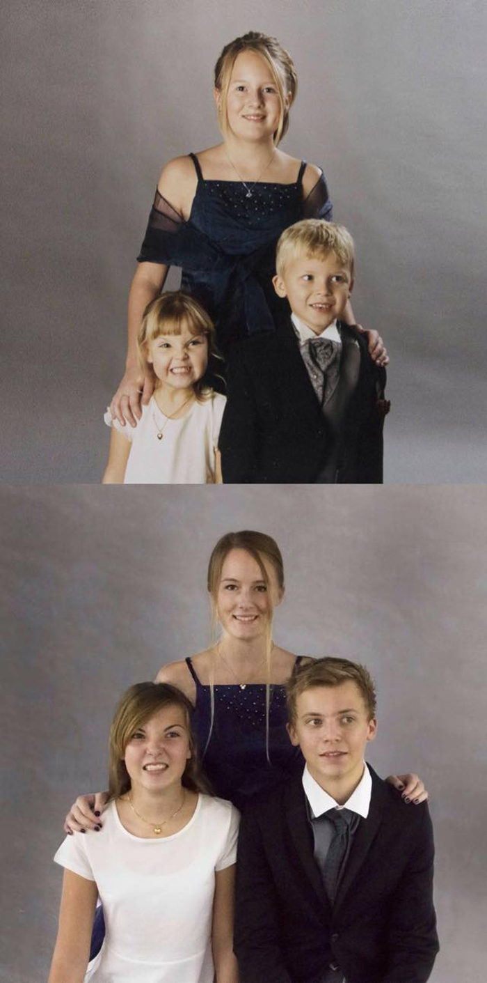 Me And My Siblings And Our Parents Wedding 2005 Vs Recreation Ten Years Later 2015.