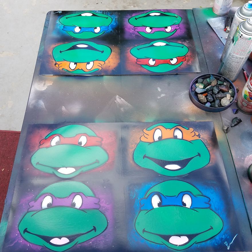 Tmnt Spray Paint Art Video 2 At Once