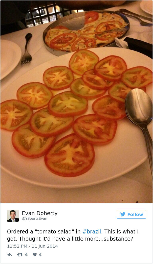Ordered A "Tomato Salad" In Brazil
