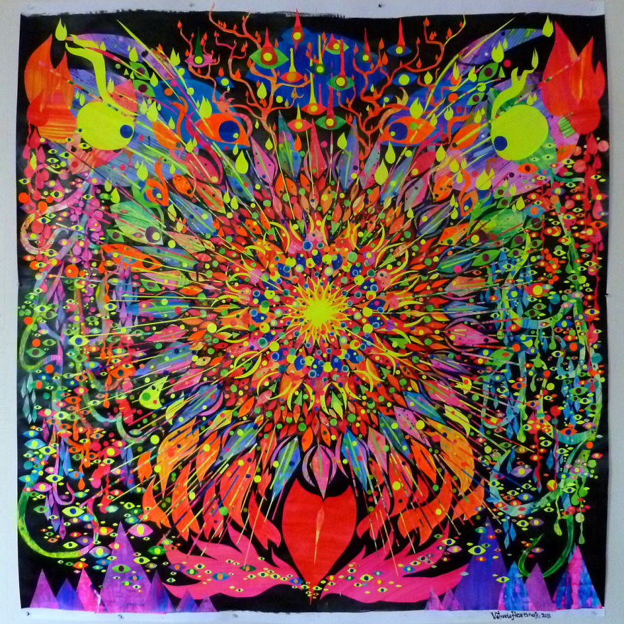 Psychedelic Hand-Cut Paper