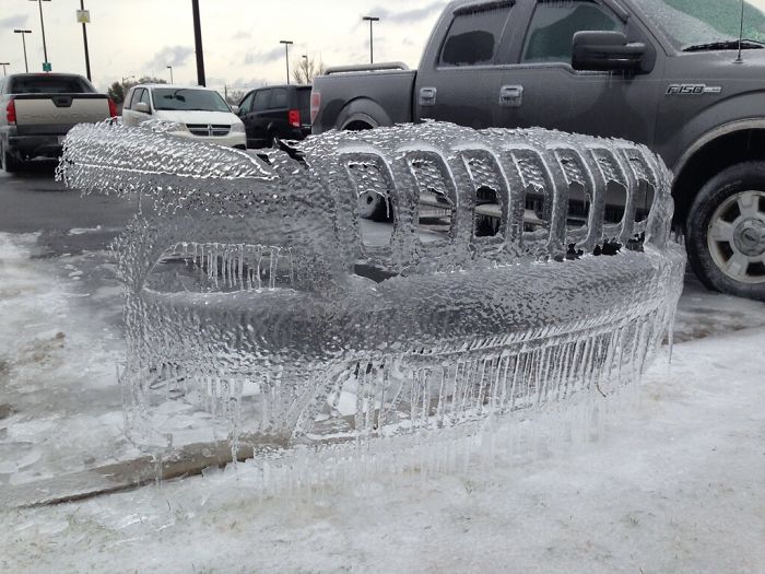 Ice Formed On Jeep