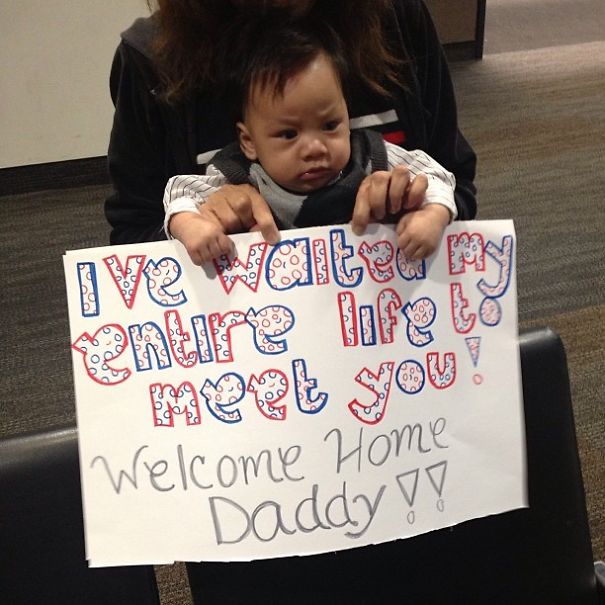 My Cousin's Husband Is Finally Coming Home From Deployment, This Is The First Time He's Meeting His Son