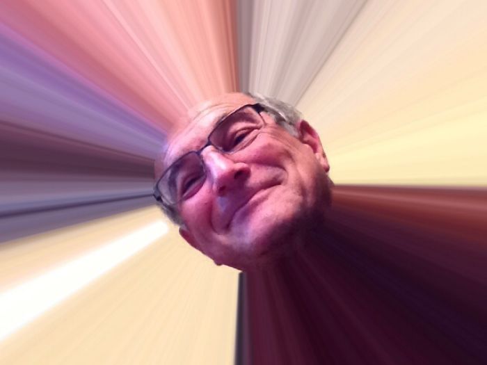 My Dad Emailed Me This Picture Of Himself After Getting An Ipad, The Title "Here Comes The Sun"