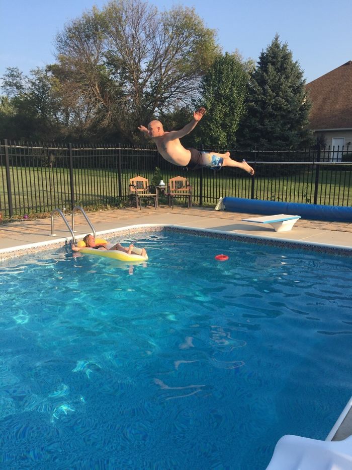 My Dad, The Belly Flop King, About To Ruin My Moms Afternoon