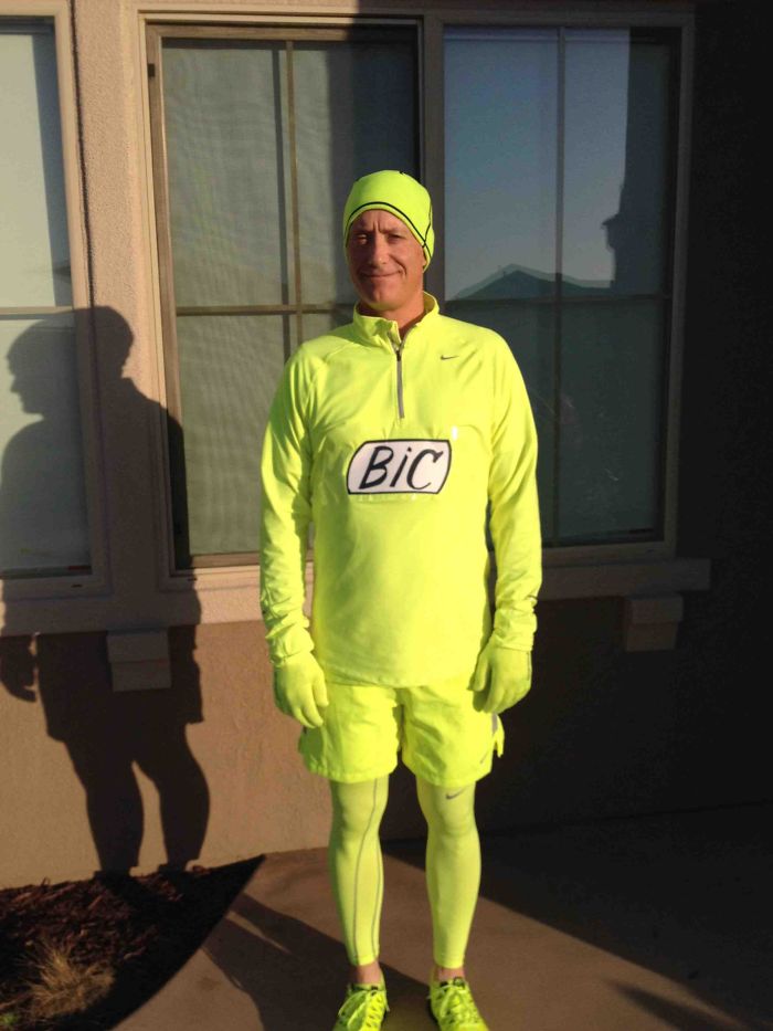 My Dad Loves Neon Yellow Running Gear. People Always Joke That He Looks Like A Highlighter. So He Became One