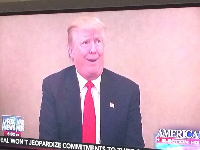 Donald Trump On Fox News. My Dad Paused It On This Shot