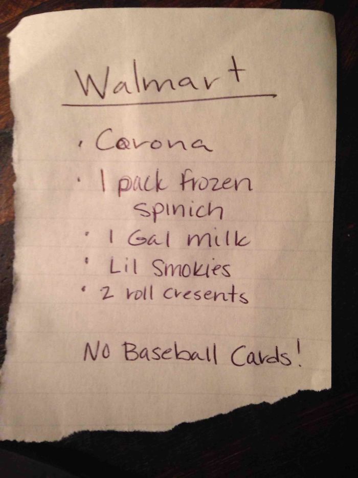 My Grocery List From My Girlfriend Today