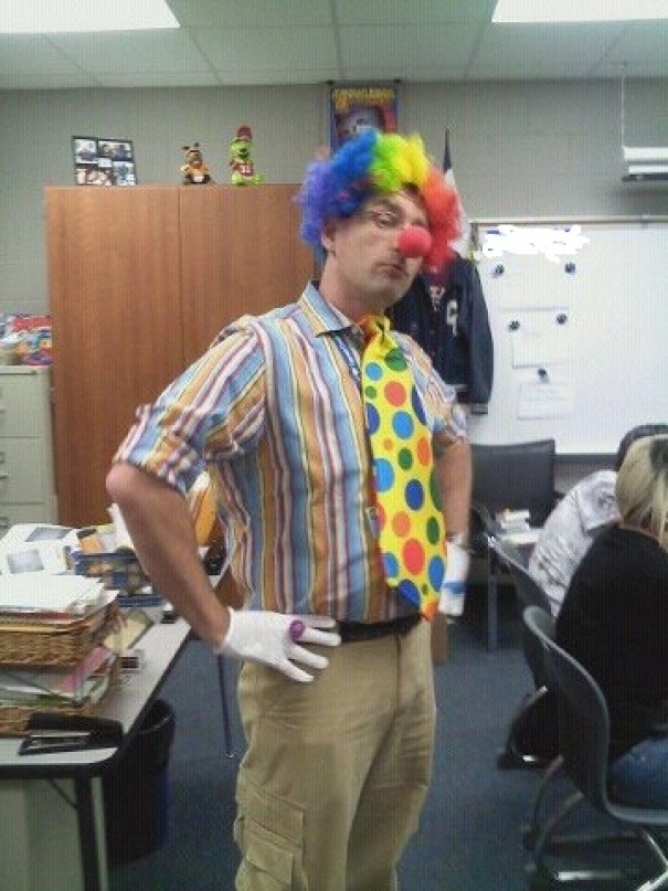 This Is My Gay Teacher The Day After One Of His Students Said, "I'm Glad Gays Can't Marry Here. They Scare Me, Kinda Like Clowns."