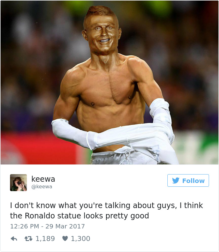 Meme patung Cristiano Ronaldo 