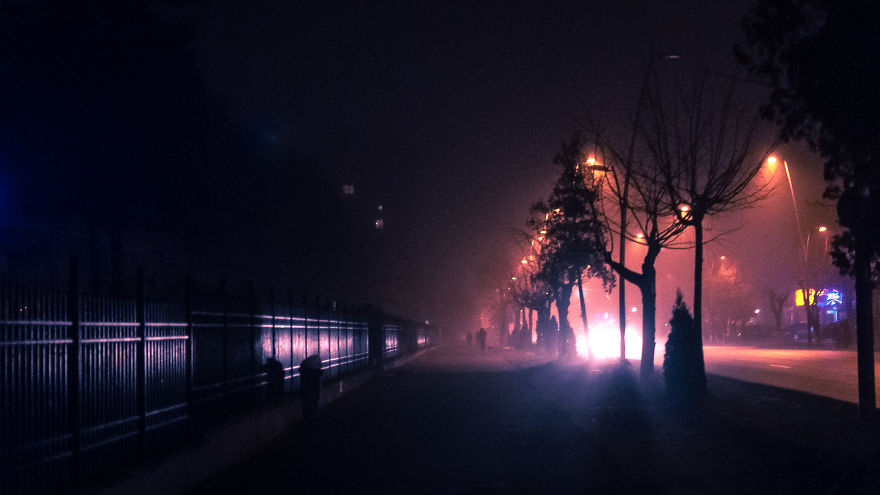 My Hometown Looks Incredible Eerie During Winter Nights