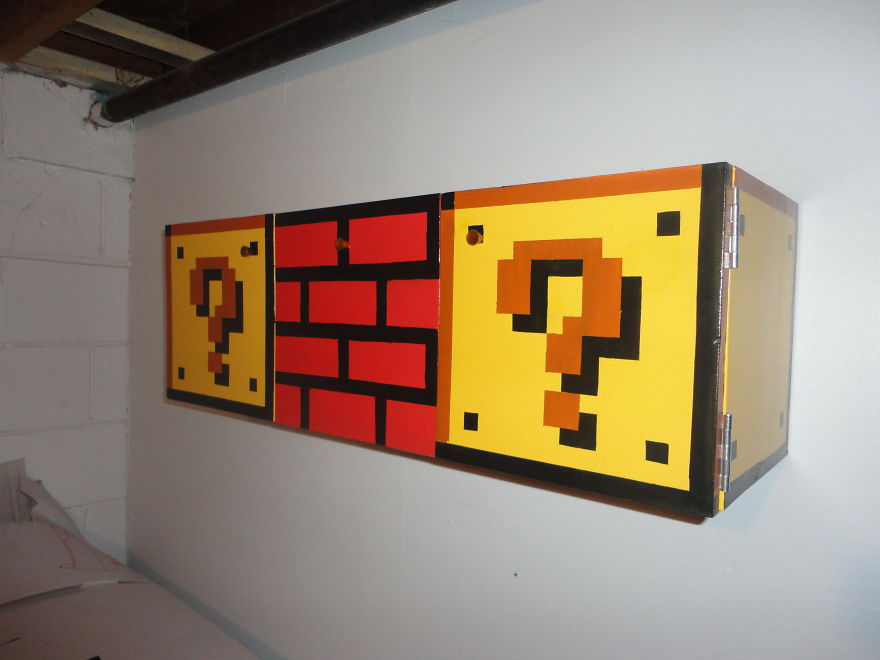 I Made This Mario-Themed Cabinet For My Friend