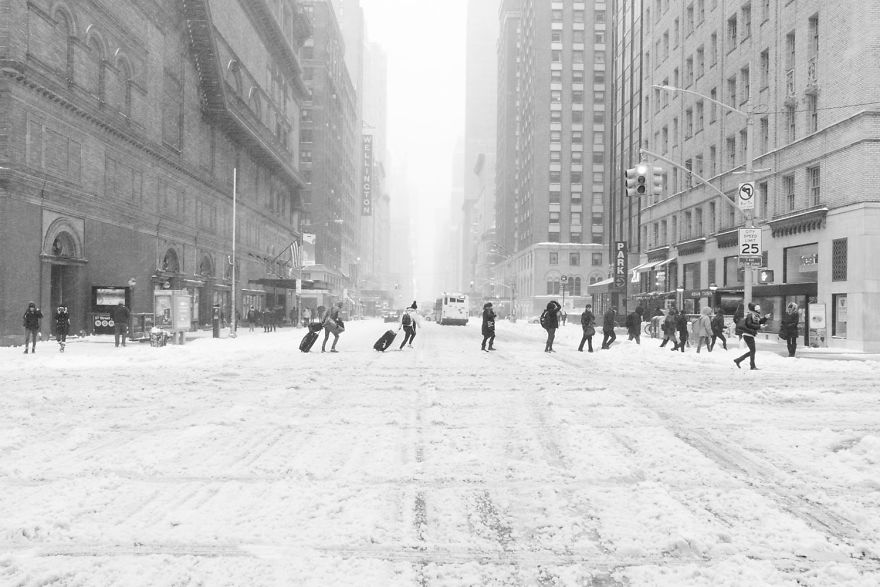 Nyc Winter &mdash; Brave People That Leave Their Homes During A Snow Day