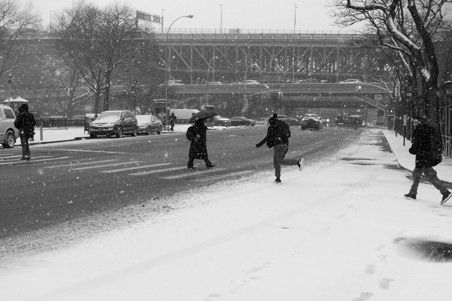Nyc Winter &mdash; Brave People That Leave Their Homes During A Snow Day