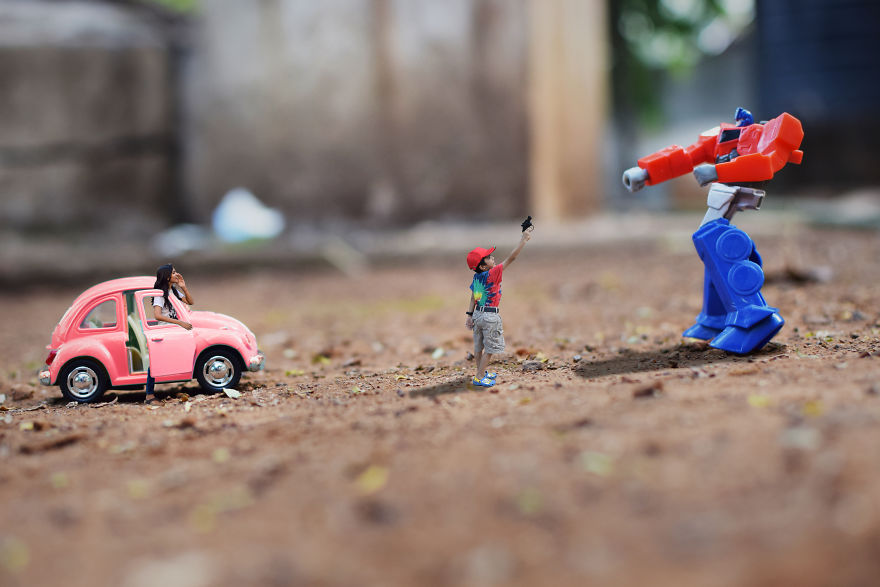 I Have Created Stories By Combining Toys With Kids In My Pictures. I Call It "My Little World."