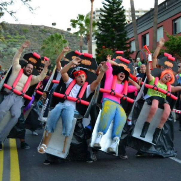 Just A Few Friends Dressed Up As A Roller Coaster