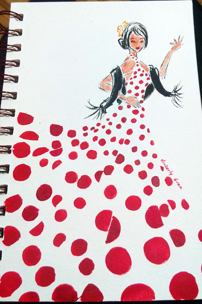 No. 8 Flamenco Red Polka Dots