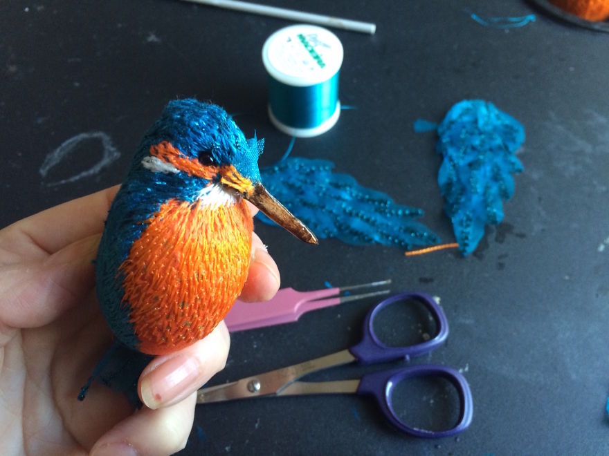 I Make Birds From Fabric And Thread