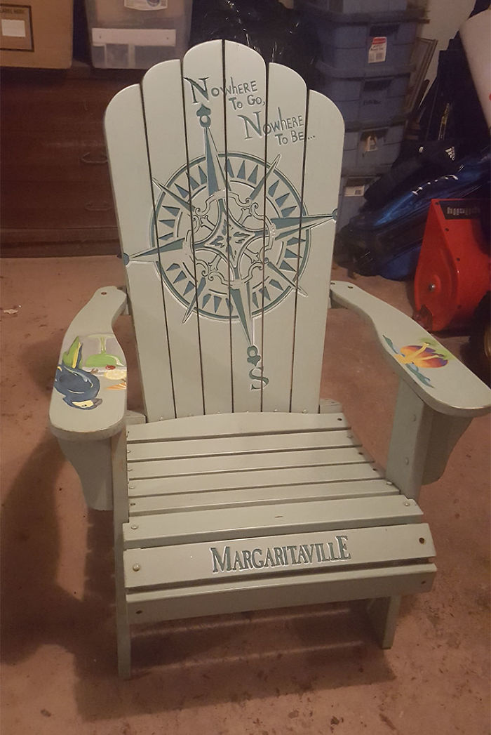 I Painted A Personalized Margaritaville Themed Adirondack Chair