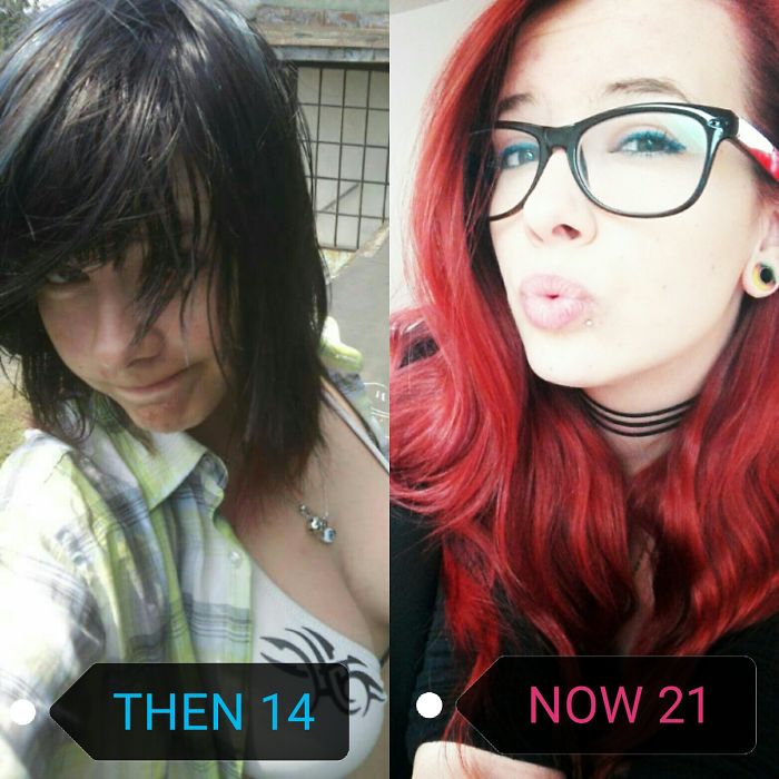 When I Was 14 I Was In My Emo Phase. And Now, After 7 Years I Am In Phase Of Bodytuning Like Piercing, Tattooes And Tunnel :). It Is A Big Change. By The Way I Am From Czech Republic :)