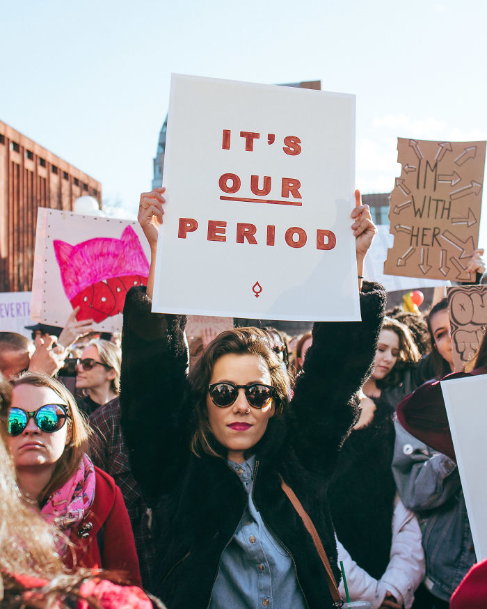 We Made Protest Posters With Our Period Blood For The International Women’s Day Rally NYC