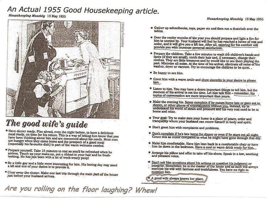 I Found This 1955 Article On How To Be A Good Wife